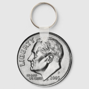 United States Dime Key Chain. Ring