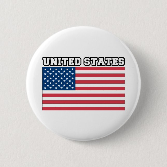United States Flag 6 Cm Round Badge (Front)