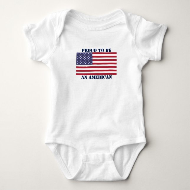 United States Flag Baby Bodysuit (Front)