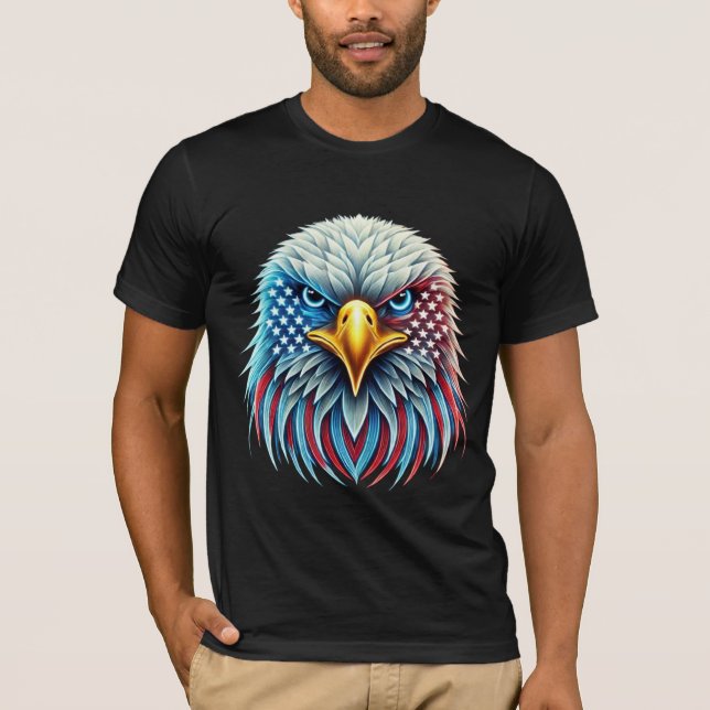 United States Flag Bald Eagle Patriotic T-Shirt (Front)