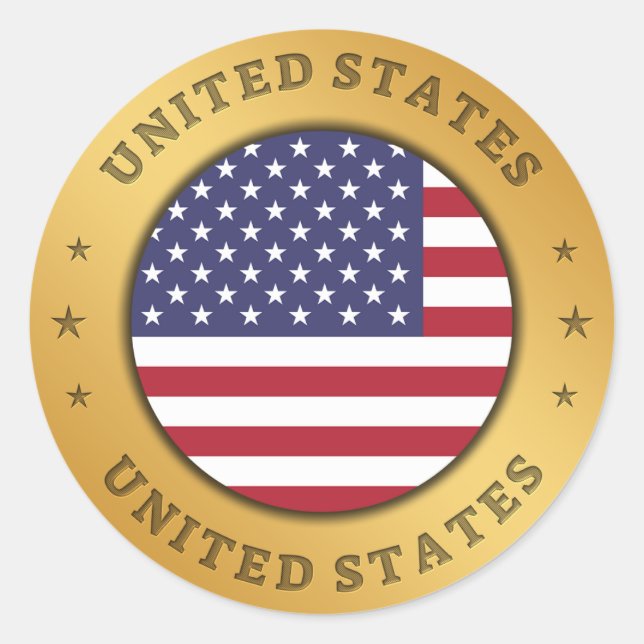 United States Flag Classic Round Sticker (Front)