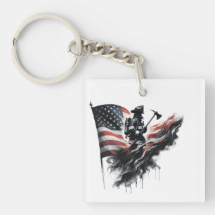 United States Flag. Firefighter Key Ring