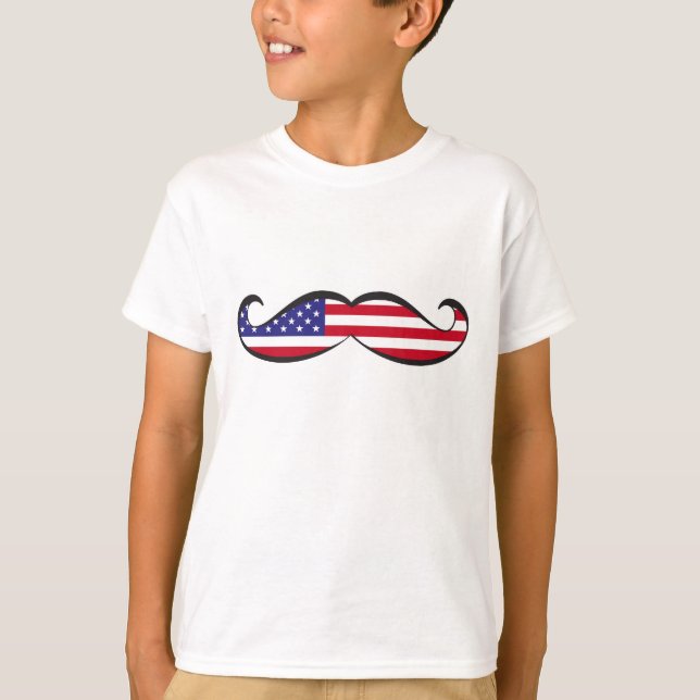 United States Flag Moustache T-Shirt (Front)