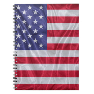 United States flag pattern on the fabric texture,  Notebook