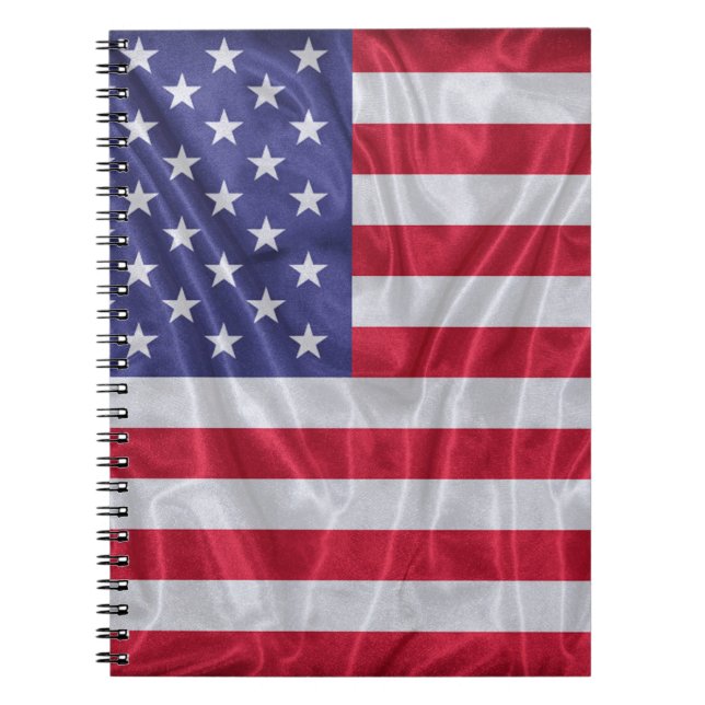 United States flag pattern on the fabric texture,  Notebook (Front)