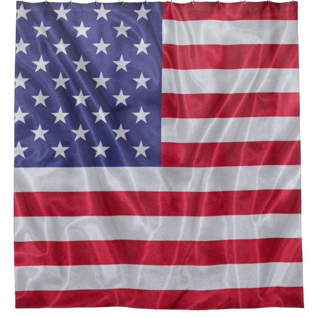 United States flag pattern on the fabric texture,  Shower Curtain (Front)