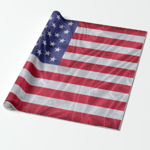 United States flag pattern on the fabric texture, Wrapping Paper