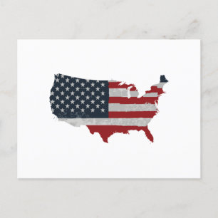 United States flag Retro Holiday Postcard