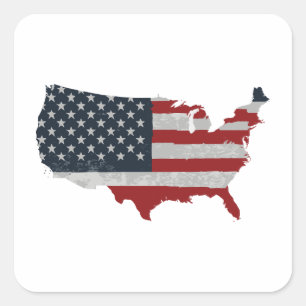 United States flag Retro Square Sticker