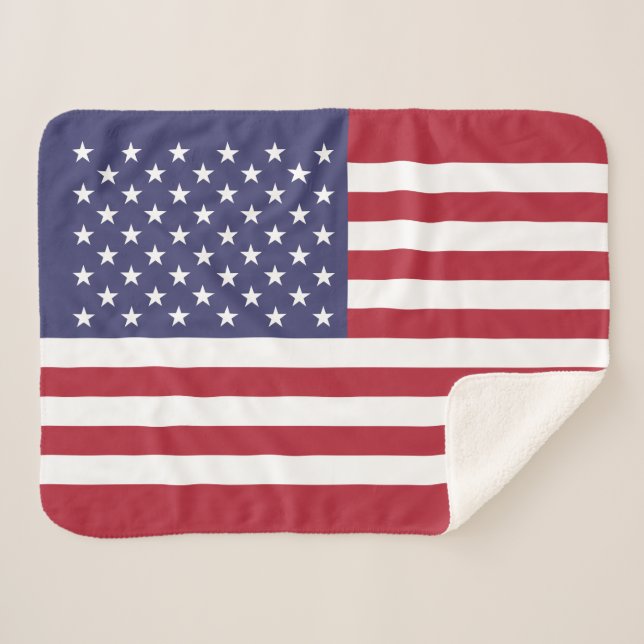United States Flag Sherpa Blanket (Front (Horizontal))