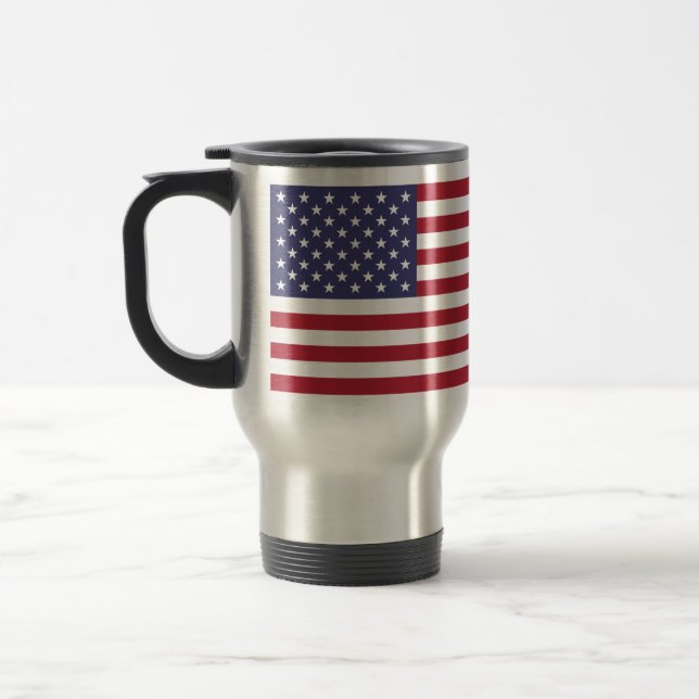 United States Flag Travel Mug (Left)