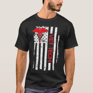 United States Flag USA American Vet Tech T-Shirt