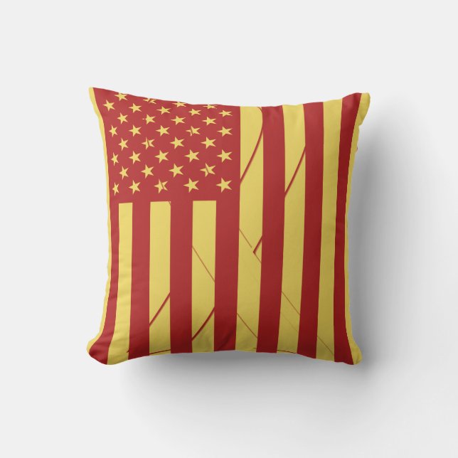 United States Flag Vintage Pillow (Front)