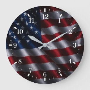 United States Flag Watch 2026 Large Clock
