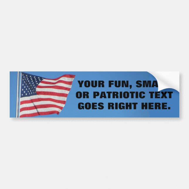 United States Flag with Your Phrase Bumper Sticker (Front)