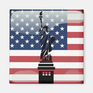 United States glossy flag Magnet