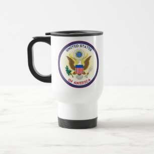United States Great Seal Circle Shape Travel Mug