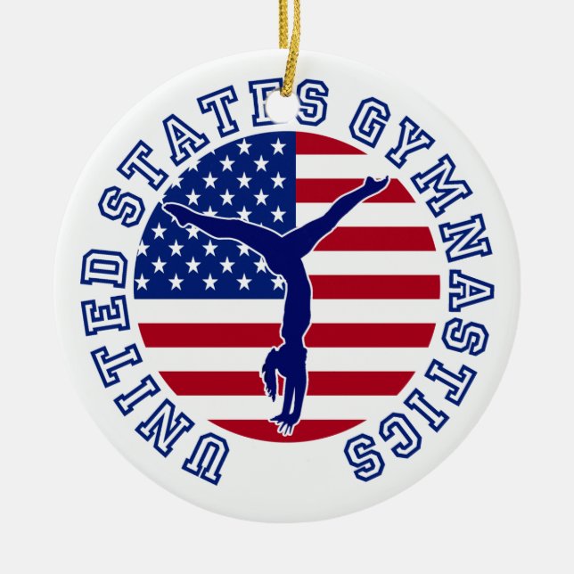 United States Gymnastics Ceramic Tree Decoration (Front)