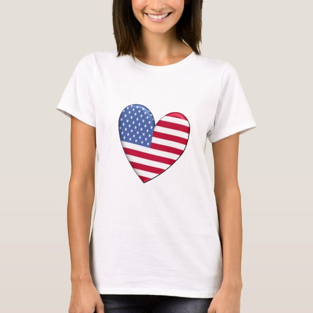 United States Heart Flag T-shirt (Front)