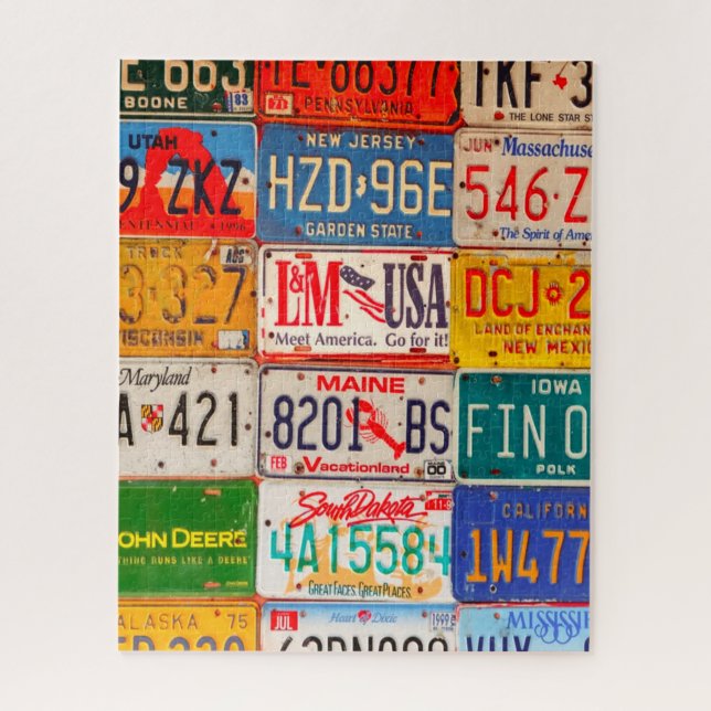 United States License Plates Art America Jigsaw Puzzle (Vertical)