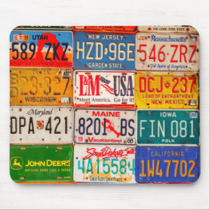 United States License Plates Art America Mouse Pad