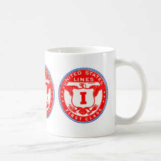 United States Lines First Class Label Coffee Mug