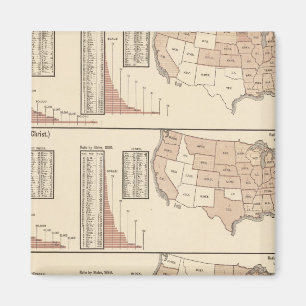 United States lithographed maps Magnet