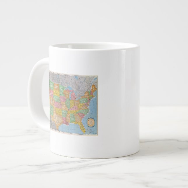 United States Map 3 Large Coffee Mug (Front Left)