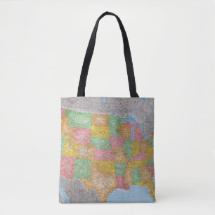 United States Map 3 Tote Bag