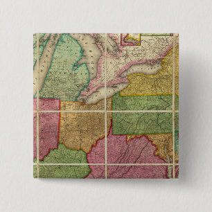 United States Map 4 15 Cm Square Badge