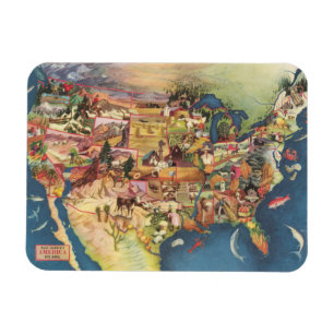 United States Map - American Farming & Agriculture Magnet