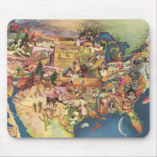 United States Map - American Farming & Agriculture Mouse Pad