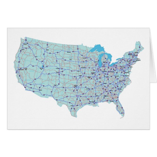 United States Map Blank Card (Front Horizontal)