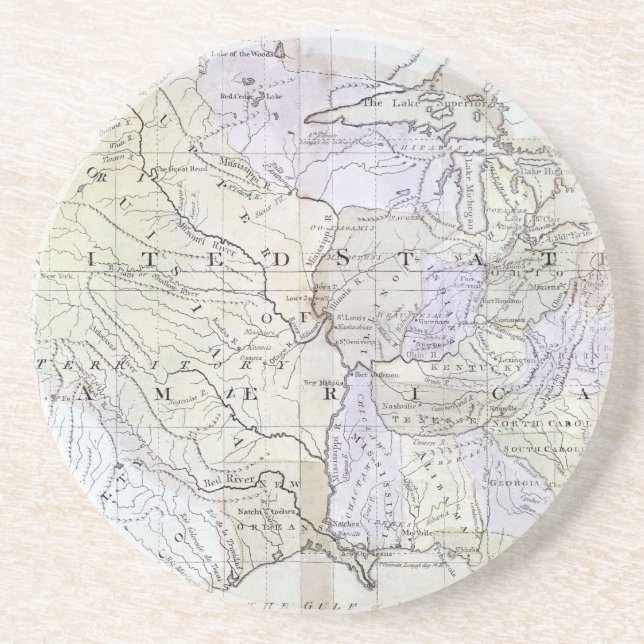 UNITED STATES MAP, c1812 Coaster (Front)