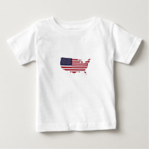 United States Map Filled with American Flag Baby T-Shirt