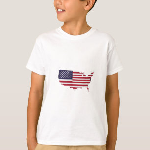 United States Map Filled with American Flag T-Shirt