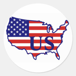 United States Map Flag US Sticker 2