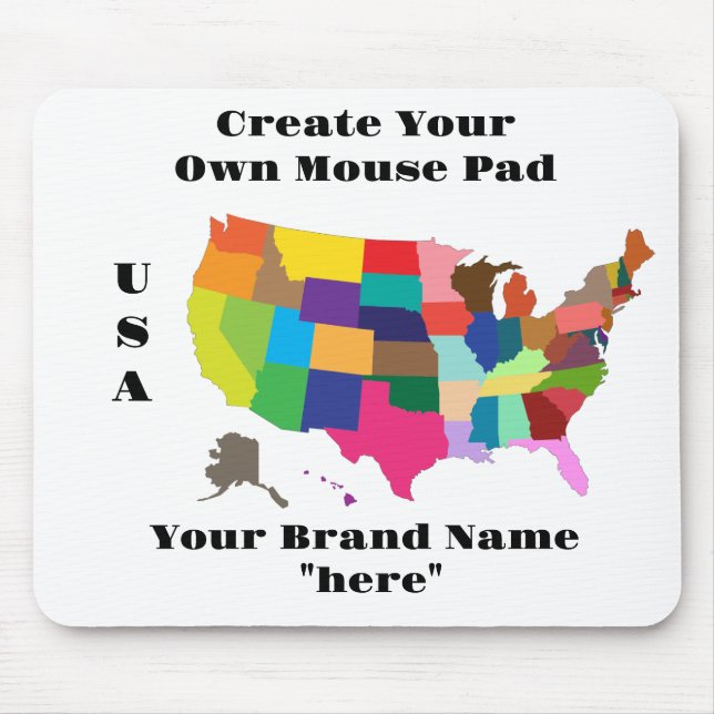 United-States-Map-MultiColored Mouse Pad (Front)