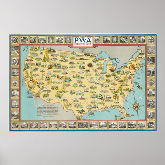 United States Map Poster (Front)