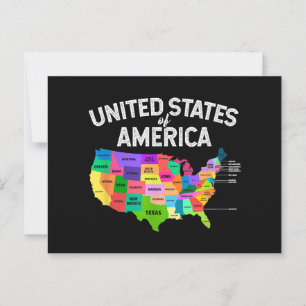 United States Map T-shirt US travel gift Postcard
