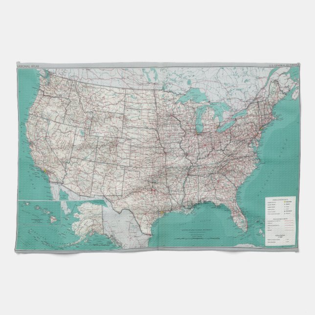 United States Map Tea Towel (Horizontal)