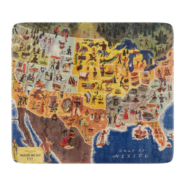 United States Map - Vacation and Play Cutting Board (Front)