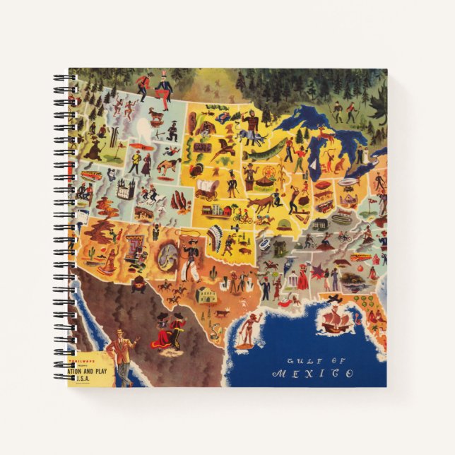 United States Map - Vacation and Play Notebook (Front)