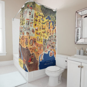 United States Map - Vacation and Play Shower Curtain