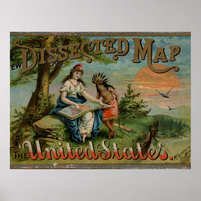 United States Map , Vintage  Poster (Front)