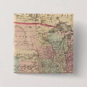 United States Map with Pony Express Route 15 Cm Square Badge