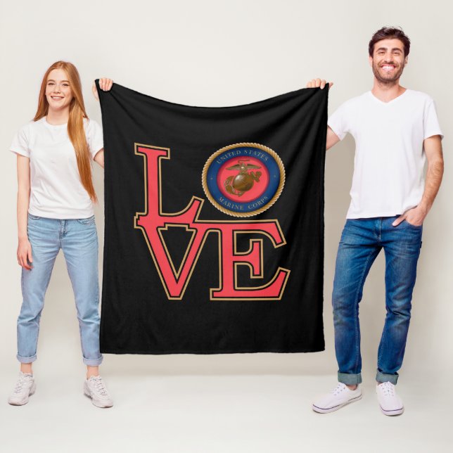 United States Marine Corps Love Fleece Blanket (In Situ)