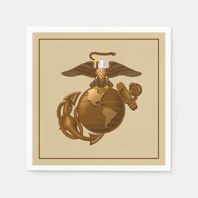 United States Marines | Full-Colour EGA - Bronze Napkin (Front)