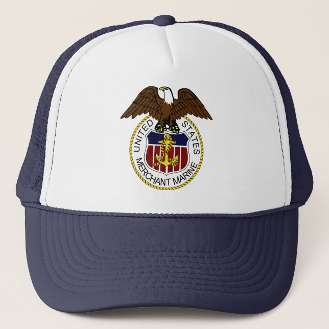 United States Merchant Marine Seal Sailors Trucker Hat (Front)
