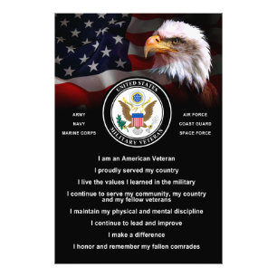United States Military VETERAN Creed Photo Print